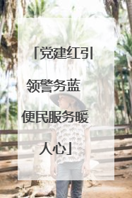 党建红引领警务蓝 便民服务暖人心